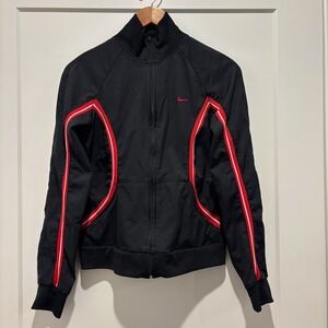 Nike Women's Black Jacket with Red Accents